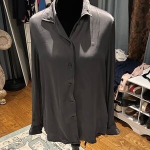 Zara Slate Gray Button-Down Shirt